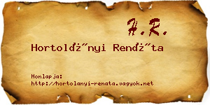 Hortolányi Renáta névjegykártya